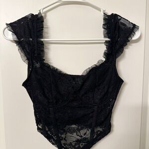 Black Lace Sexy Top